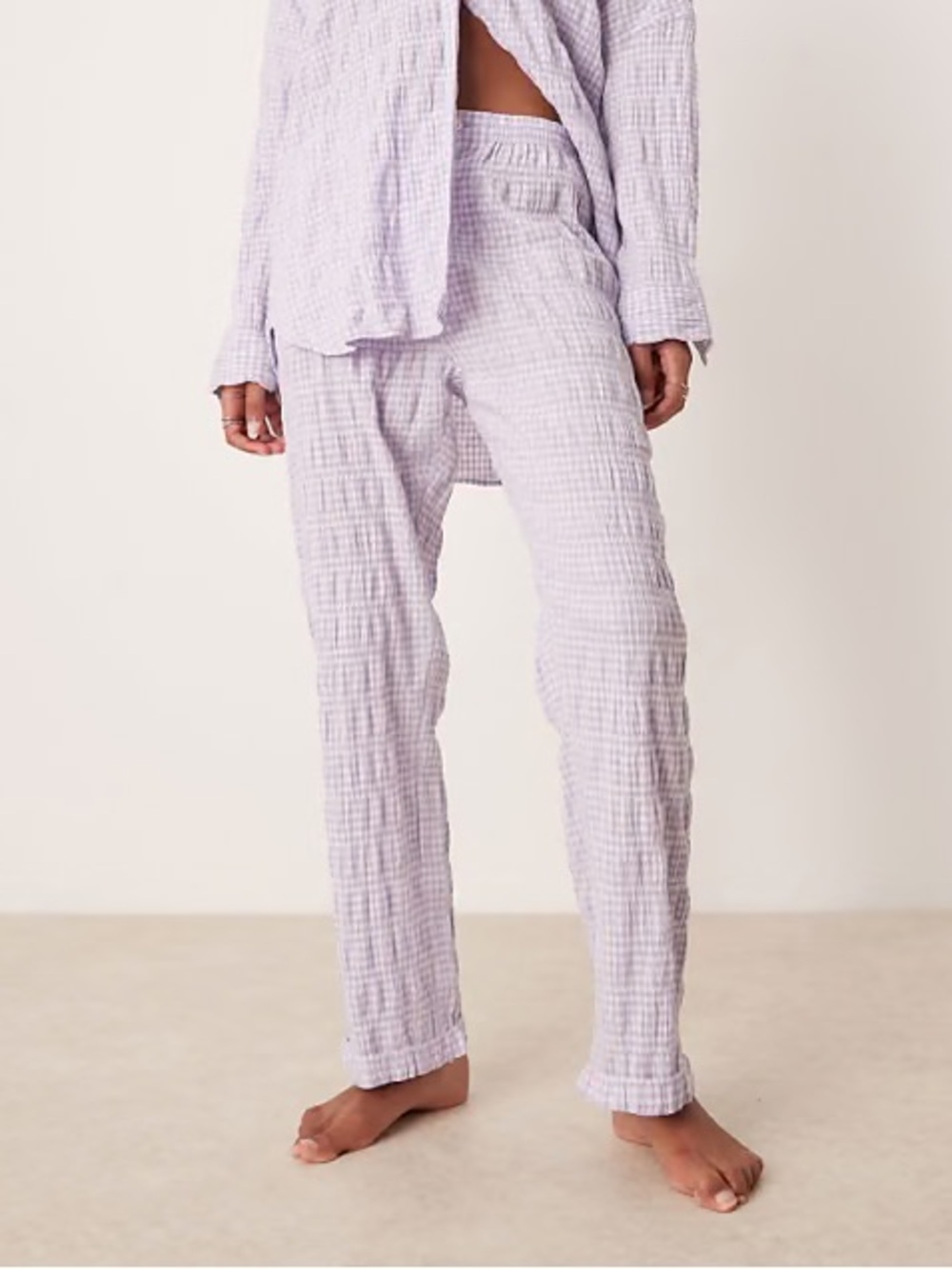 Free People Lavender Crinkle Lounge Pants